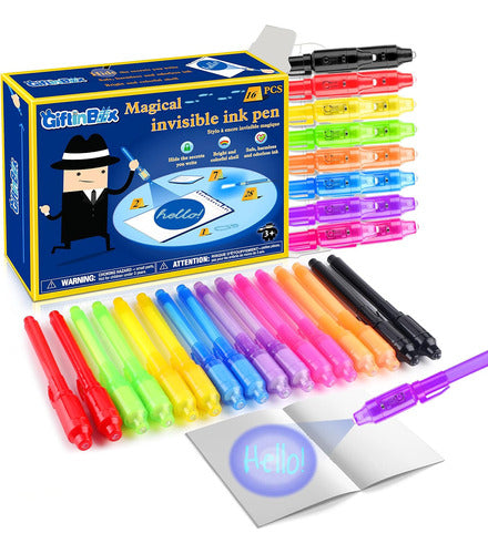 Pluma De Tinta Invisible Con Luz Uv, 16 Piezas Para Niños 0