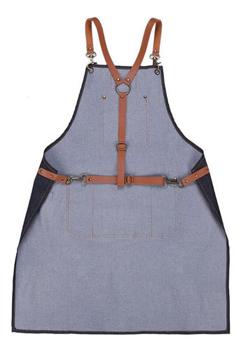Barber Apron with Leather Suspenders Barber Shop 4