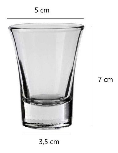 Rigolleau Tijuana Set of 6 Glass Shot Glasses for Tequila and Liquor - 60ml 1