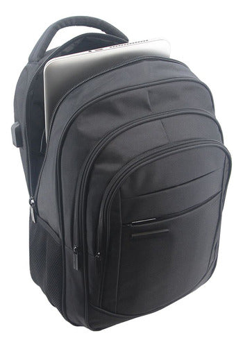 Unicross Classic Formal Black Wide Notebook Backpack 2