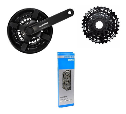 Shimano Transmission Group Set 21V Cassette-Pinion Chain Plates 3