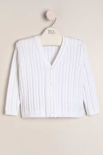 Magdalena Esposito Cotton Cardigan with V-Neck Braids 0