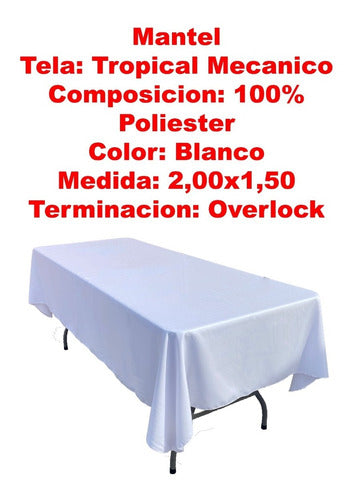 Rectangular Tablecloth 2.00 x 1.50 Ideal for Events 4