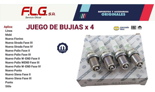 Juego De Bujias Fire 1.4 8 V Original Fiat Mobi Mobi Easy 3