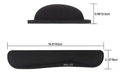 Elzo Ergonomic Wrist Rest Keyboard Pad with Memory Foam 1