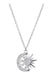 Esmeralda Joyas Silver 925 Chain Pendant Sun and Moon with Cubic Zirconia Gift for Women 0