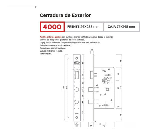 Kallay 4000 Reversible Inox Lock 1