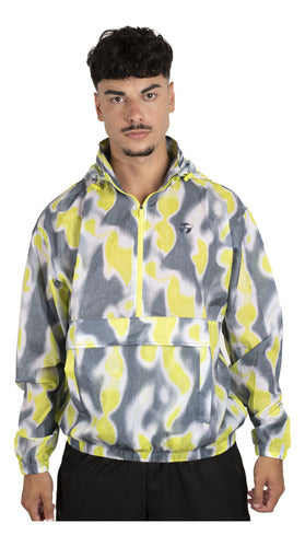 Topper Crinckled Men's Running Hoodie Green 0