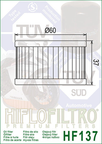 Filtro De Aceite Hiflo Hf 137 Suzuki Dr 650 800 1