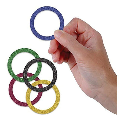 Beistle Sports Rings Deluxe Sparkle Confetti 1.5 Oz Decoration 1