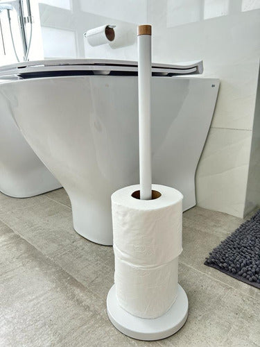 Rinnovo White Nordic Floor Toilet Paper Holder 1