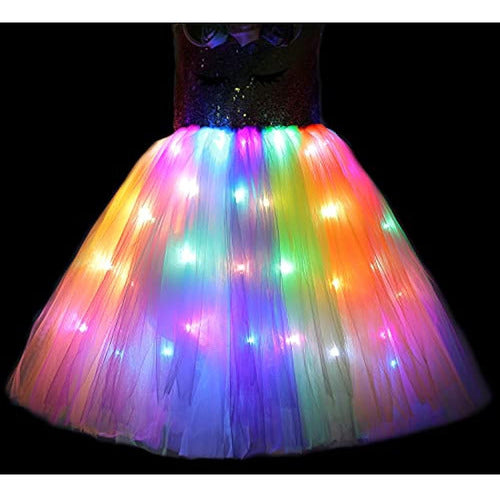 Soyoekbt Unicorn Costume for Girls with LED Light Dress 1