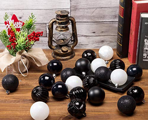AMS 34ct Christmas Ball Mini Ornaments Party Decorations Shatterproof - Black 4