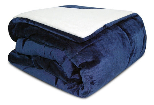 La Bastilla Winter Flannel Quilted Blanket with Sheep Fleece - 1 ½ Plaza 6