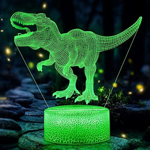 Luz 3d De Dinosaurio Nocturna Control T-rex Niño Dormitorio 3