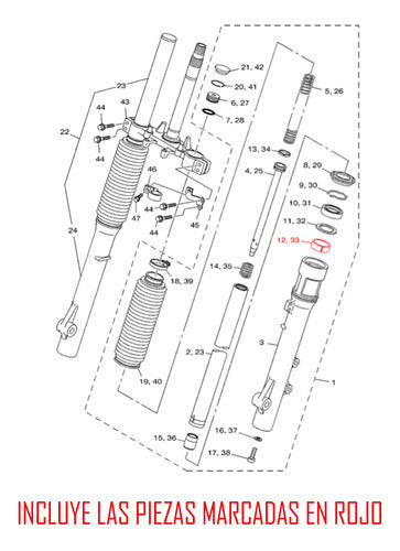 Yamaha Set Buje Suspensión Interno Fino Xtz 250 Until 2012 1