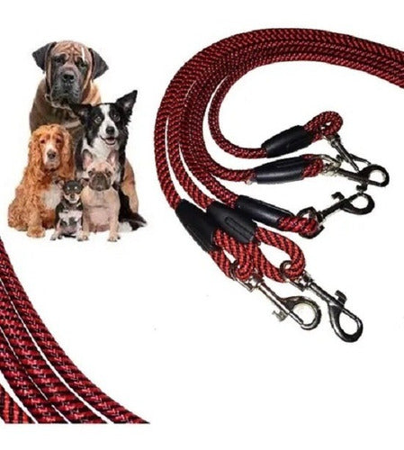 Oasis Red and Black Reflective Leash with Carabiner for Pets 0