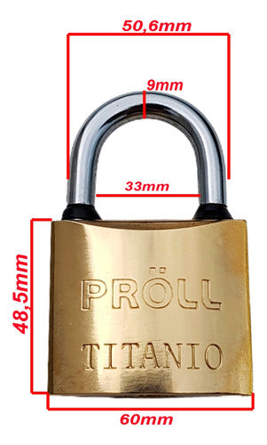 Proll Golden Iron Padlocks N° 60 - Pack of 6 3