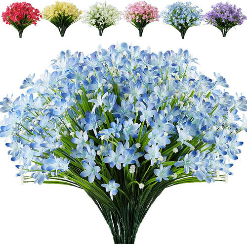 Joygar 8 Artificial Flower Packs, Faux Daffodils, Blue 0