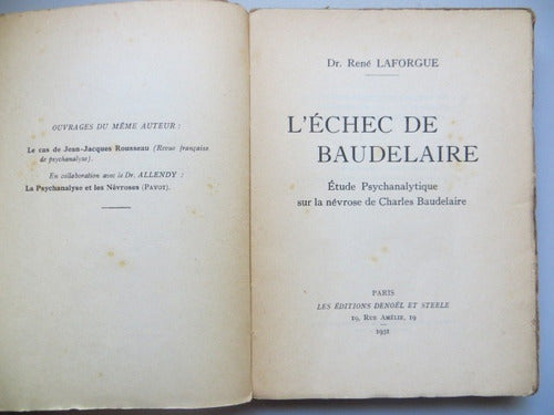 L Echec De Baudelaire Rene Laforgue El Fracaso De Baudelaire 1