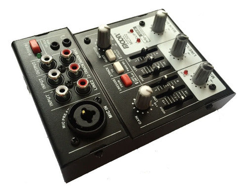 Moon Mixer Consola MC302 USB Portable 3 Channels 3