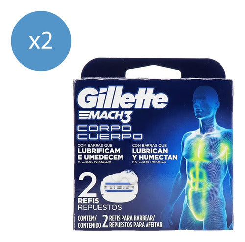 Gillette Mach3 Body Razor Replacement Pack 2 Units 0