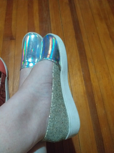 China Beautiful Flat Shoes 36 Red Christmas and Silver (2 Pairs) 6