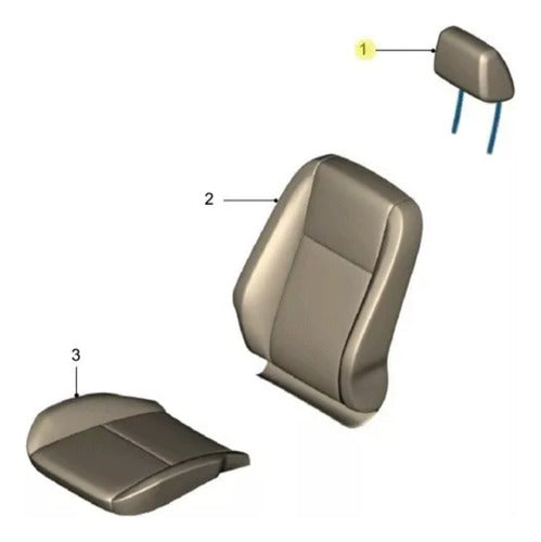 Front Headrest Support for Ford Focus 13/15 Leather Torino Original 3