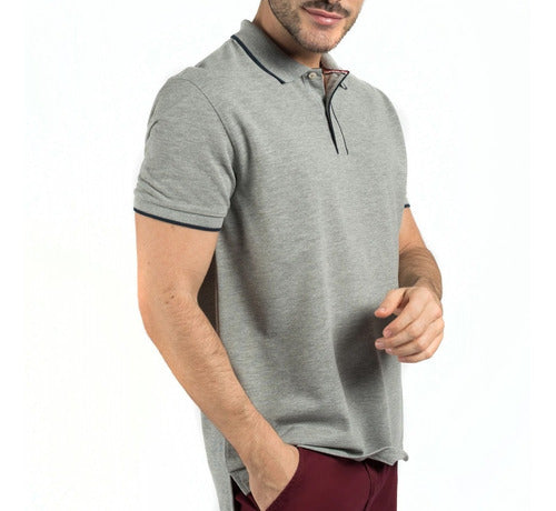 Men's Oxford Polo Club Pique Short Sleeve Polo Shirt - Moon Grey 0