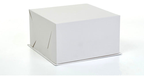 Set of 50 Base Tray Boxes + Lid 23 X 23 X 13 cm for Cakes & Pastries - Bauletto 0