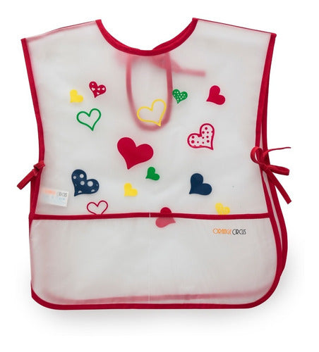 Double Waterproof Vinyl Bib with Pocket Love Mod 8924 0