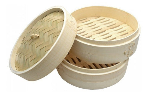 Bazarnet Bamboo Steamer 21 Cm 2-Tier C3-026 2