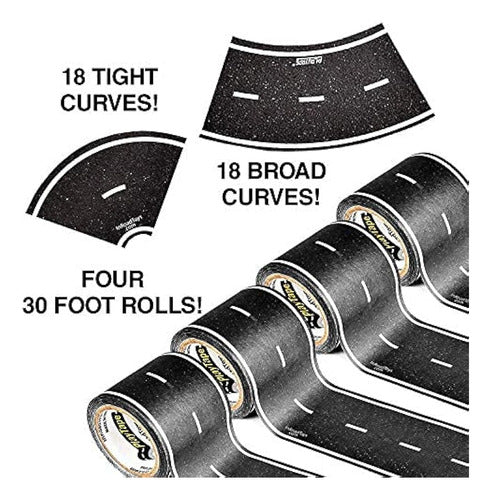 inroad toys Playtape 30 Feet by 2 Inches Black Road Tape 3