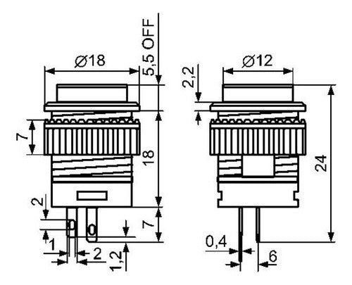 Informatica San Isidro Button Pulsador 16mm Con Retención 250v 3a Blanco 2