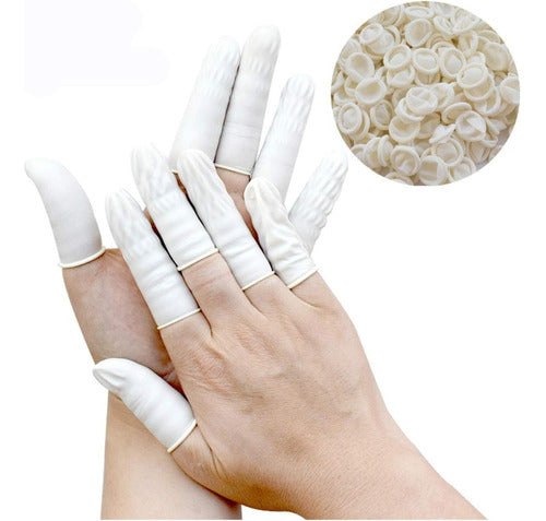 Infinito Market Guantes Para Dedos Latex Manicuria X 50 Unidades Uñas Gel 1