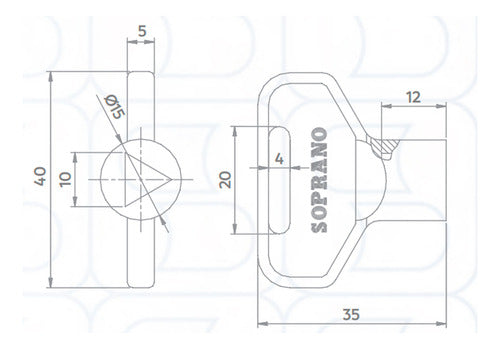 Chave Triângulo Para Quadro Elétrico Preto Em Nylon Soprano 1