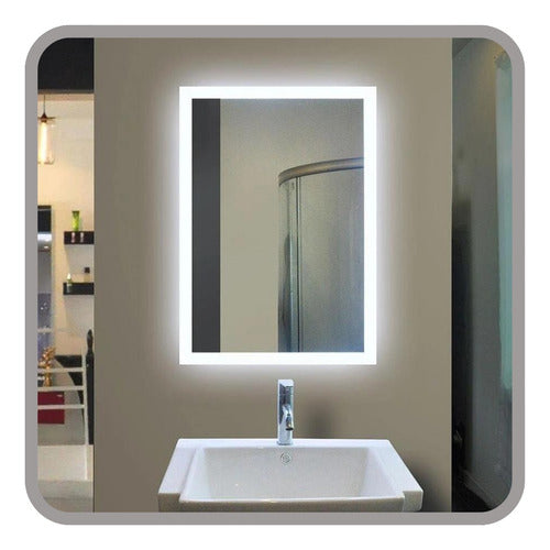 Ilumina Deco LED Light Mirror Rectangular 60x80cm Modern Wall Decor 0