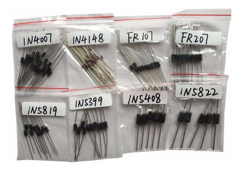 Pack of 100 Rectifier Diodes 1N4007 1N4148 1N5819 1N5399 FR107 FR207 1N5408 1N5822 0