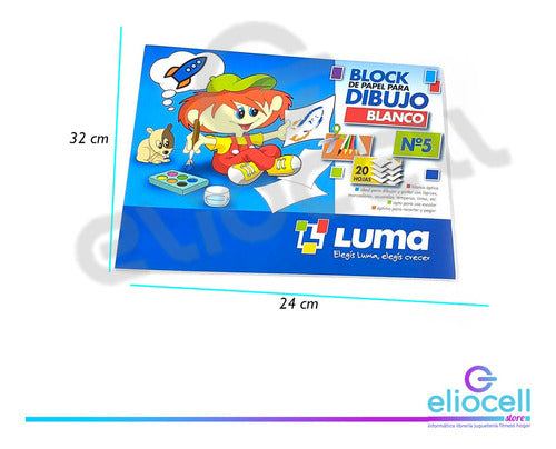 Luma Block De Dibujo Blanco N° 5 Pack X 10 1