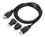 Generic HDMI to HDMI + Micro HDMI + Mini HDMI 3 in 1 Full HD Cable 0