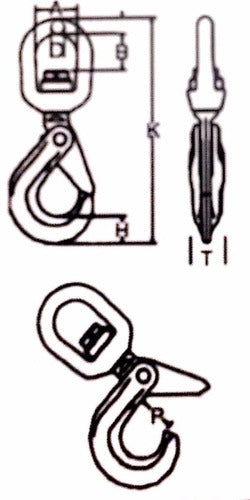 Able Gancho Giratorio Con Seguro Alta Resistencia 8.2ton 1