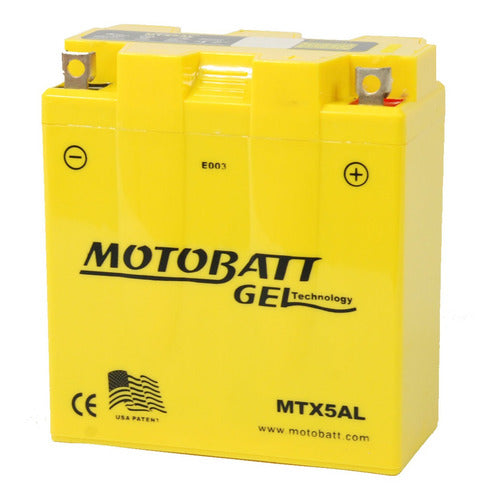 Motobatt Gel Motorcycle Battery for Motomel Blitz Tunning 110 12N5-3B YB5LB 0