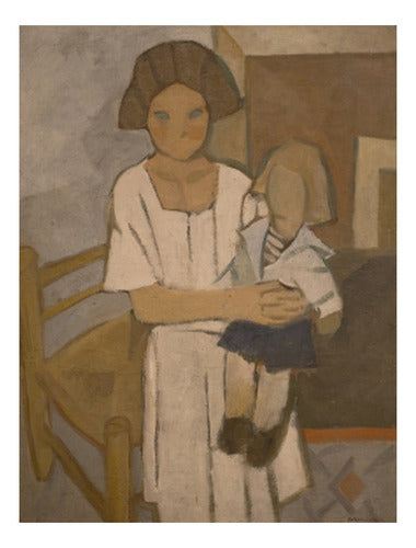 Rafael Barradas - La Niña De La Muñeca - Lámina 45x30 Cm. 0