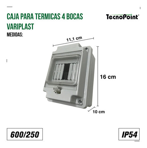 Caja Para Termicas 4 Bocas Ip54 Pilar Variplast 1