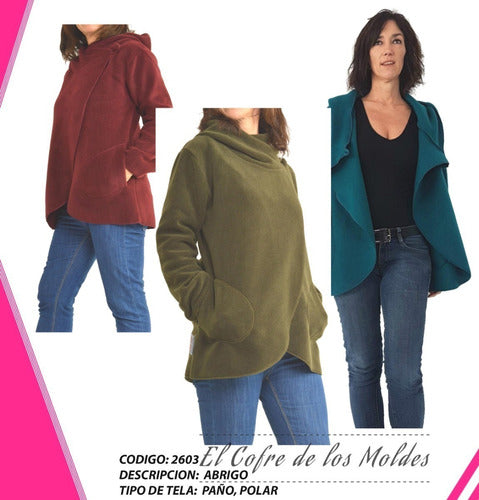 Molde Digital Abrigo Polar Cruzado , Pack Talles 3xl Al 7xl 1