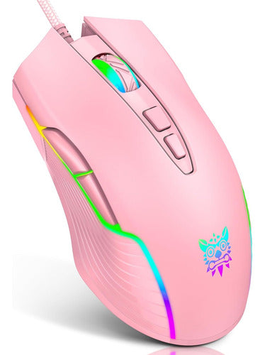 Mouse Computadora Ratón Usb Compatible Pc Mac Color Rosado 0