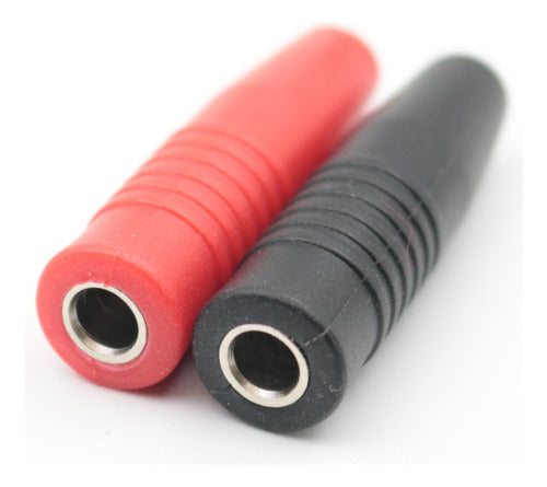 5 Pares Negro/rojo Aislado 0.157 in Banana Plug Hembra Jack 2