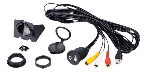 A4a Coche Tablero Montaje Usb/aux 3 Extensión Cable F Land R 0