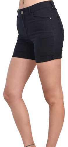 Shaple Short De Jean Elastizado Negro - Dama T40/58 2