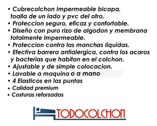 Cubre Colchon Impermeable Cuna Toalla Y Pvc 105x70 Todocolch 1